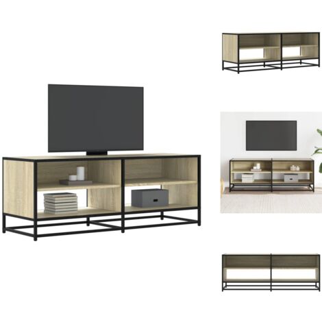 Meuble TV chêne sonoma 120,5x40x46cm bois d'ingénierie et métal - Meuble TV - Meubles TV - Banc TV - Buffet TV