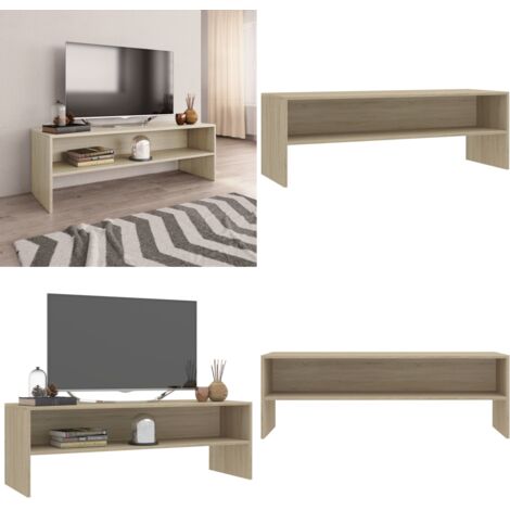 Meuble TV Chêne sonoma 120x40x40 cm Bois d'ingénierie - Meuble Tv - Meuble Téléviseur - Meuble Salon - Unité Tv - Étagère Murale - Home & Living