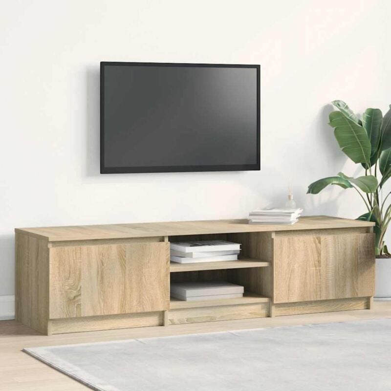 Decdeal - Meuble tv Chêne sonoma 140x40x35,5 cm Aggloméré