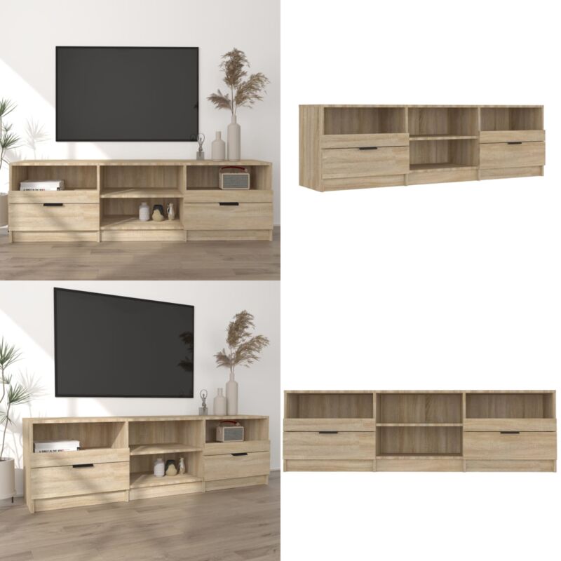 Vidaxl - Meuble tv Chêne sonoma 150x33,5x45 cm Bois d'ingénierie - Meuble Tv - Meuble Téléviseur - Support Tv - Unité Tv - Design Moderne - Home &