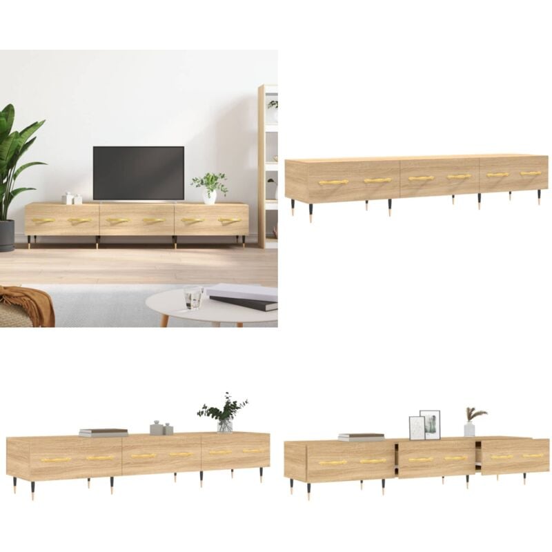 Meuble TV chêne sonoma 150x36x30 cm bois d'ingénierie - Meubles Tv - Meuble Tv - Meuble Multimedia - Meuble Hifi - Rangement Tv - Home & Living