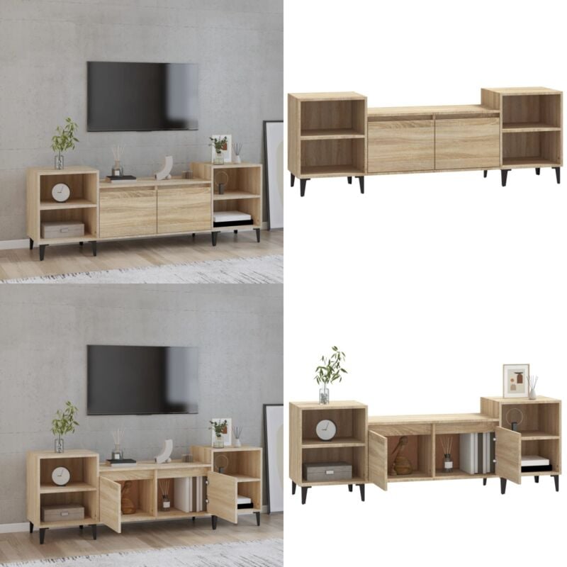 Vidaxl - Meuble tv Chêne sonoma 160x35x55 cm Bois d'ingénierie - Meuble Tv - Meuble Téléviseur - Rangement Tv - Support Tv - Unité Tv - Home & Living