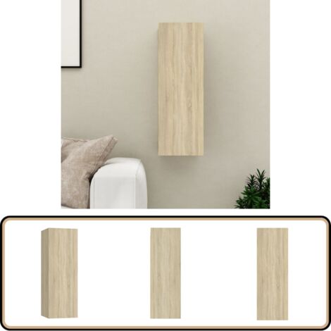 Meuble TV Chêne sonoma 30,5x30x90 cm Bois d’ingénierie - Meuble Tv Mural - Meuble Tv Suspendu - Rangement Tv - Console Tv - Meuble Tv Chêne