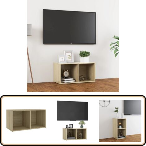 Meuble TV chêne sonoma 72x35x36,5 cm bois d’ingénierie - Meuble Tv - Meuble Télévision - Support Tv - Étagère Murale - Rangement Tv