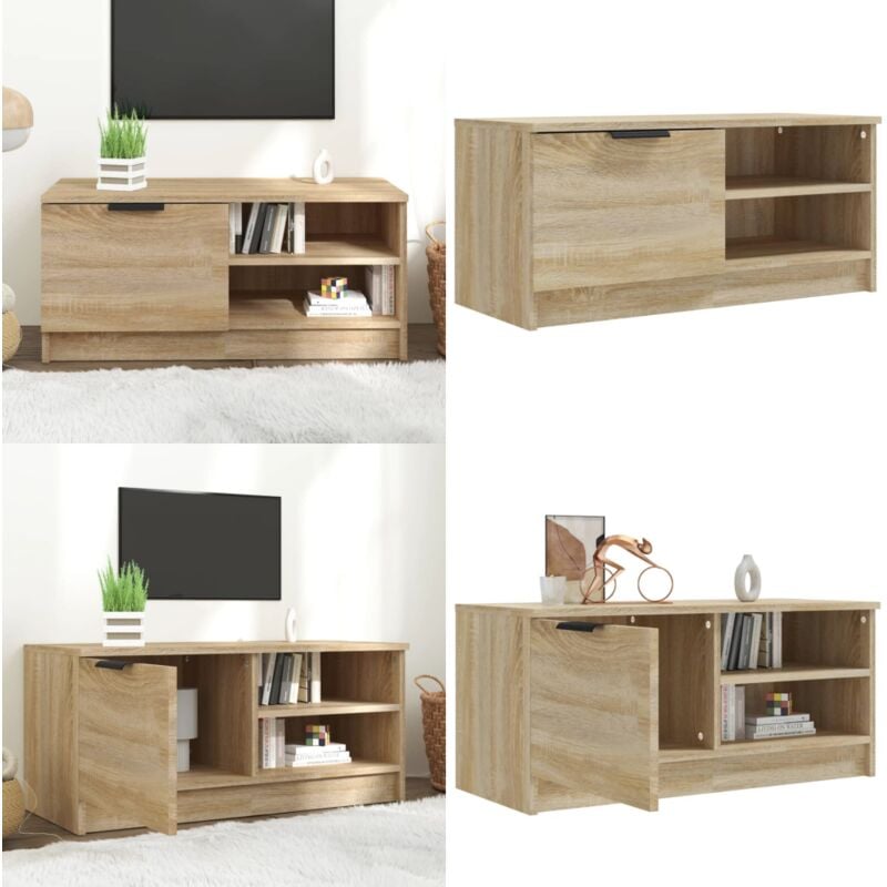 Vidaxl - Meuble tv Chêne sonoma 80x35x36,5 cm Bois d'ingénierie - Meubles Tv - Meuble Tv - Support Tv - Unité Tv - Mobilier Salon - Home & Living