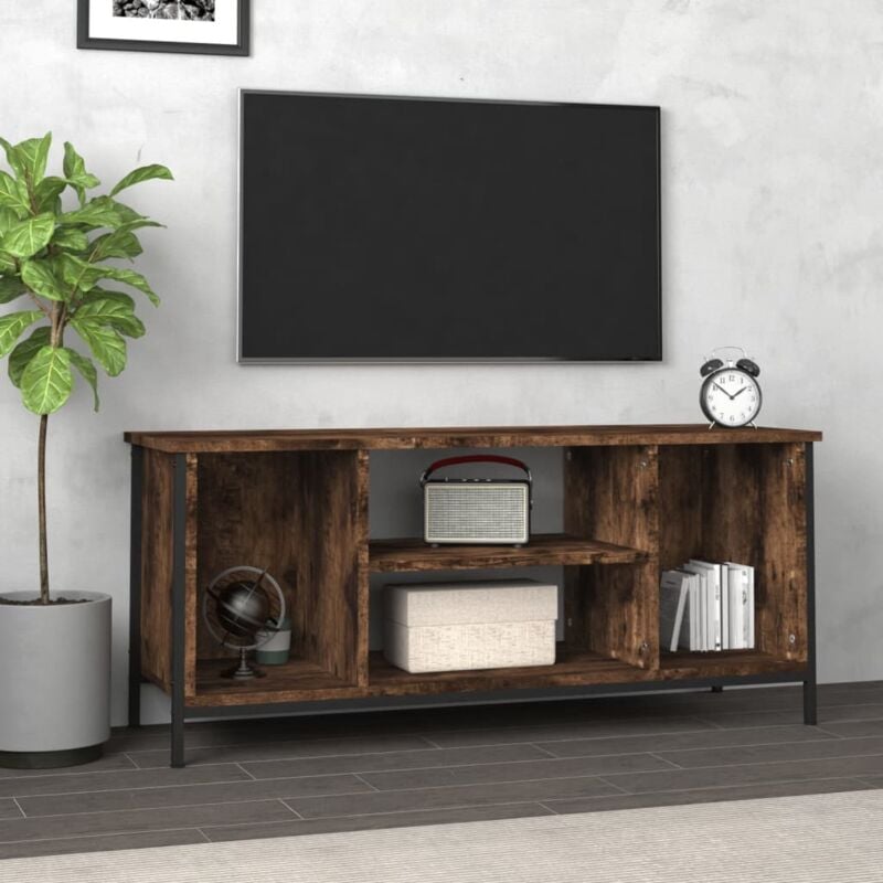 Vidaxl - Meuble tv chêne fumé 102x35x45 cm bois d'ingénierie