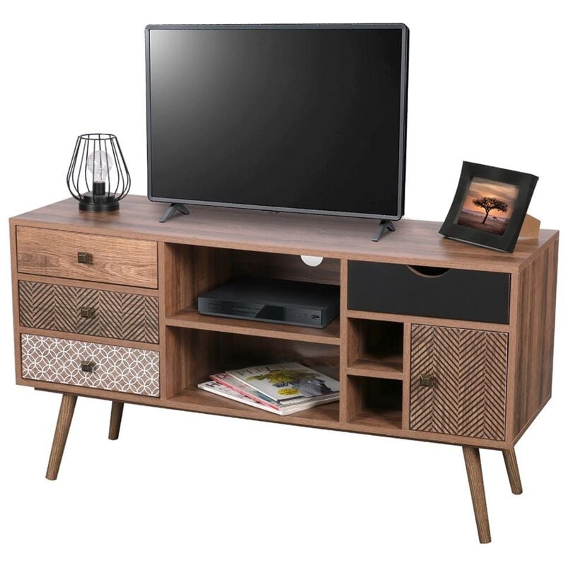 Meuble tv collection alta coloris chêne avec 4 tiroirs – Design scandinave et rangements pratiques