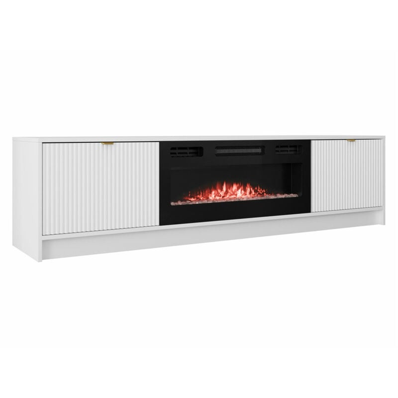 Meuble tv Comfivo Larmire 109, Blanc, Le nombre de portes: 0, Nombre de tiroirs: 0, 182x48x40cm
