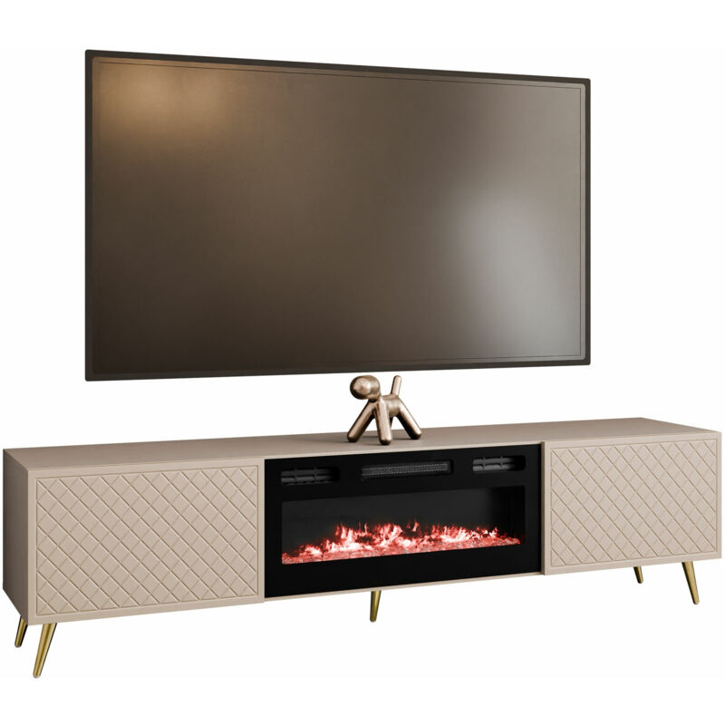 Meuble TV Comfivo Nuromo 111, Beige, Le nombre de portes: 0, Nombre de tiroirs: 0, 197x52x42cm