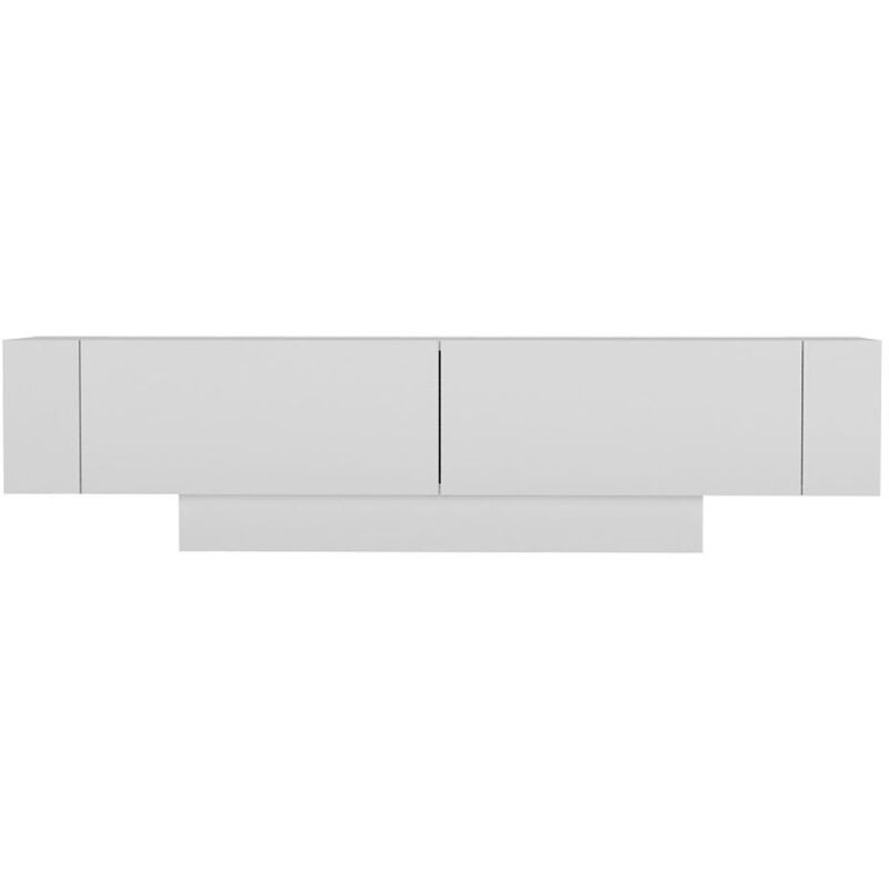 Meuble tv 2 portes et 2 étagères murales blanc L150 cm - Matera - Calicosy