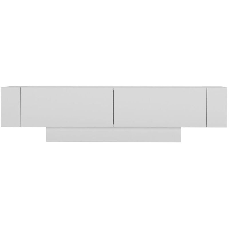 Calicosy - Meuble tv 2 portes et 2 étagères murales blanc L150 cm - Matera