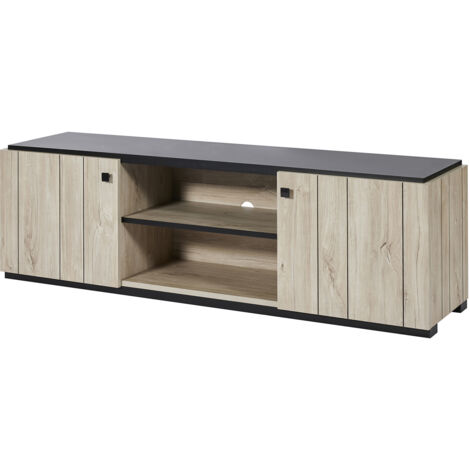 Meuble TV contemporain 160 cm chêne sable Tonga