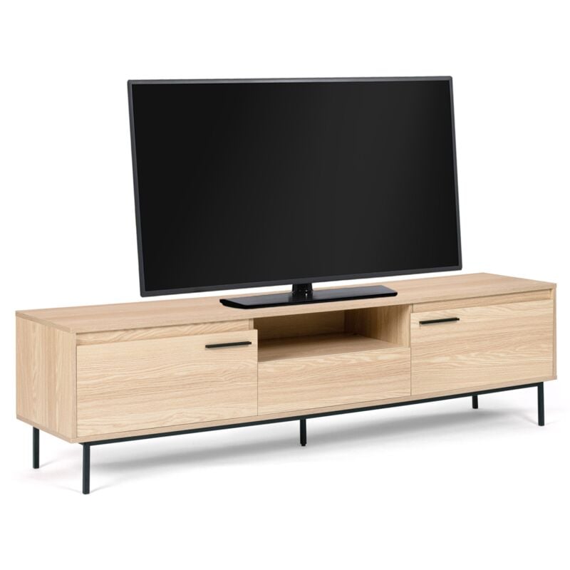 Meuble tv 180 cm seattle avec rangements design industriel