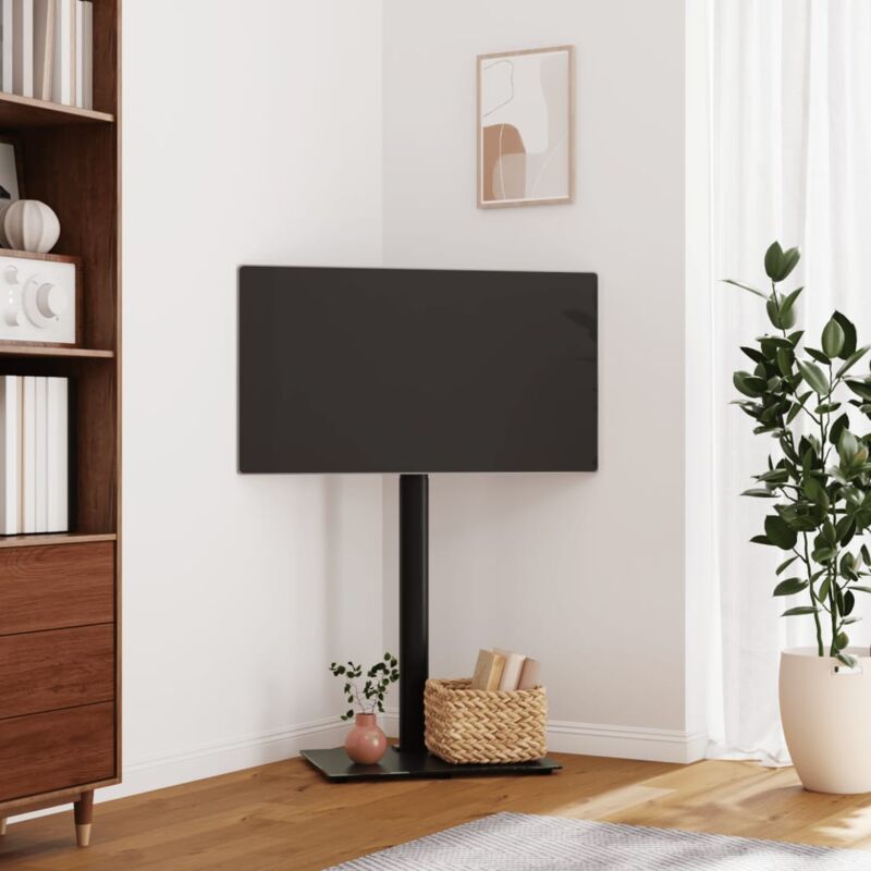 Meuble tv d'angle 1 niveau pour 32-65 pouces noir