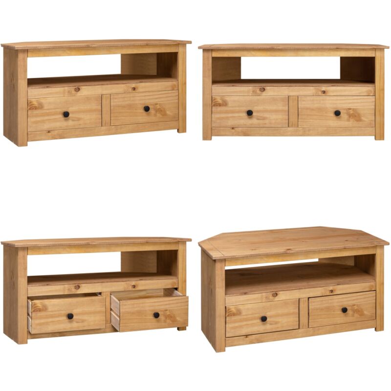 Vidaxl - Meuble tv d'angle 93x49x49 cm Pin solide Assortiment Panama - Meuble Tv - Meuble D'angle - Pin Massif - Rangement - Design Élégant - Home &