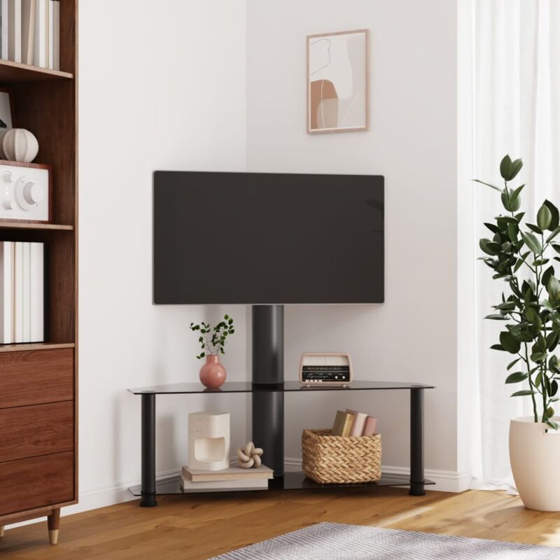 Vidaxl - Meuble tv d'angle 2 niveaux pour 32-70 pouces noir