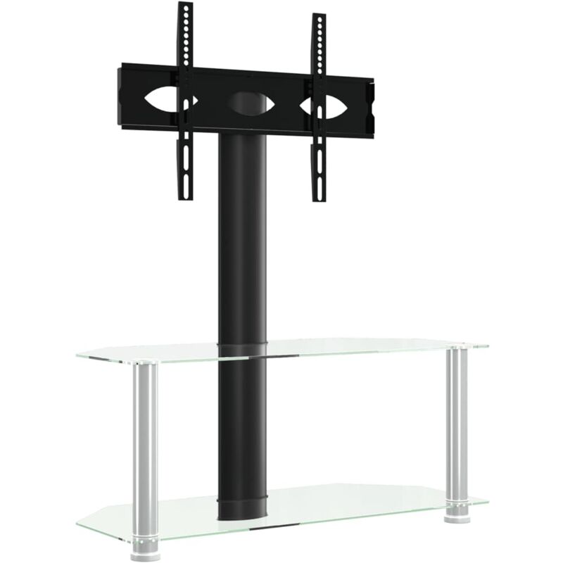 Vidaxl - Meuble tv d'angle 2 niveaux pour 32-70 pouces noir argenté