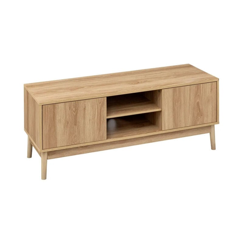 Five Simply Smart - Meuble tv Design 2 Portes 'Abana' 120cm Naturel