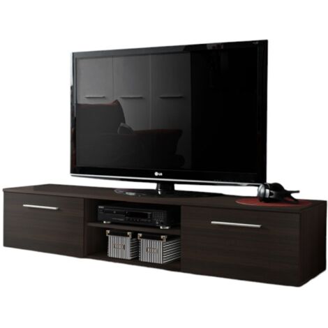 Meuble TV design collection BONOO 180 cm. Coloris wenge. - Marron - Bois