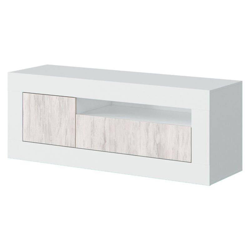 Meuble tv baltique salon salle à manger table tv 2 portes 1 ouverture style moderne 139x53x42