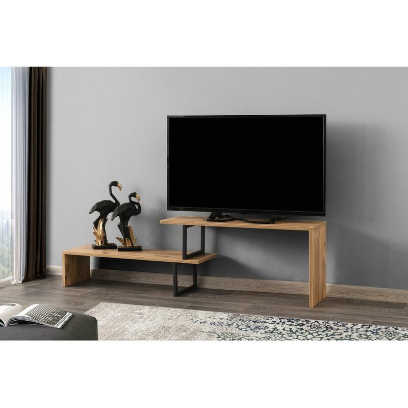meuble tv design industriel ovit - 120 x 30 45 marron
