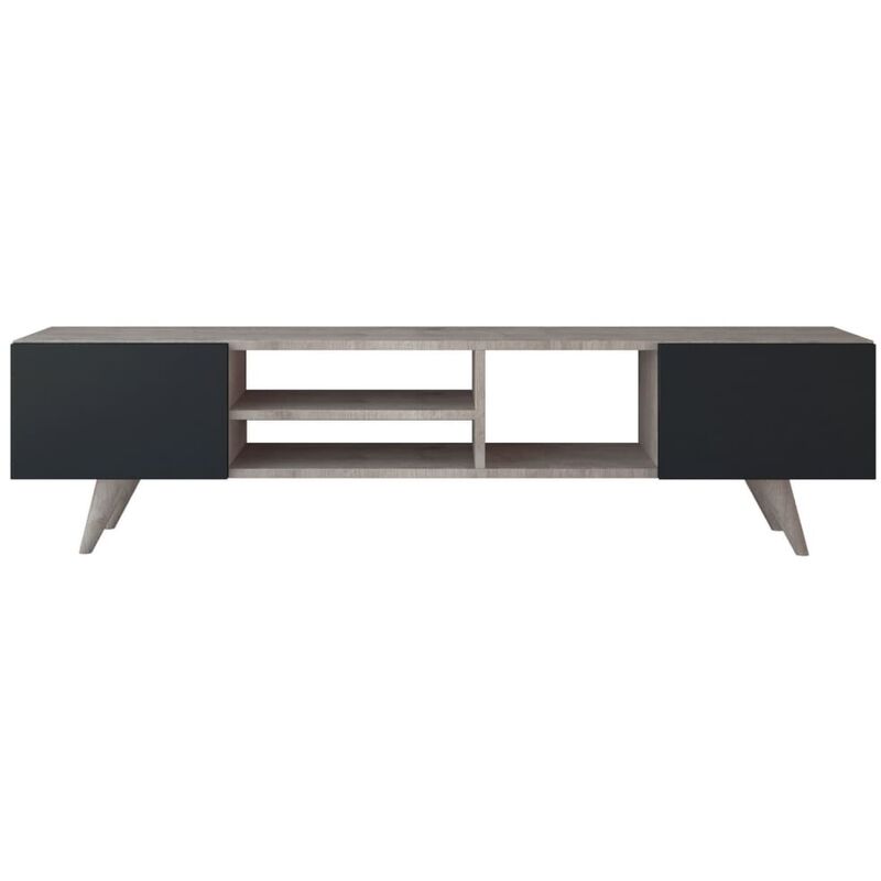 Meuble TV Dore 160x29,7x40,6 cm Noir et noyer - Homemania