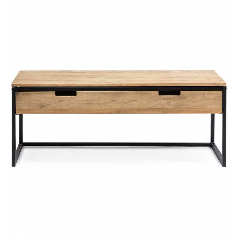 Box Furniture - Meuble tv eco Three avec tiroir – industriel vintage 40x120x45 cm Noir - Noir