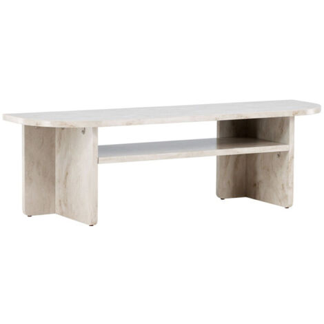 Meuble TV Effet Marbre "Alesund" 140cm Beige