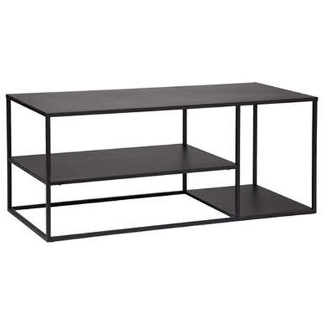 Meuble TV en acier coloris noir - Longueur 120 x Profondeur 50 x Hauteur 50 cm