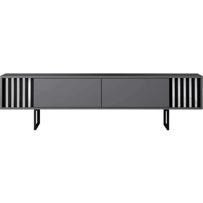 Asir Group Llc - Meuble tv en aggloméré et métal Chrome Line