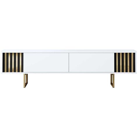 Meuble TV en aggloméré et métal Gold Line