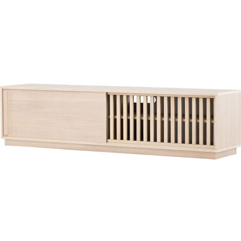 Meuble TV en Bois 180 cm cm - Bois blanchi - LUGO