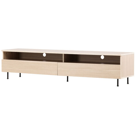 Meuble TV en Bois 180 cm cm - Bois blanchi - NAVARRA