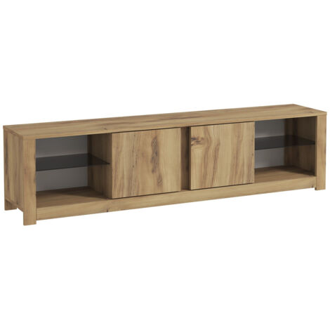 Meuble TV en bois "Aydos" 180 x 35 x 45 cm - Chêne