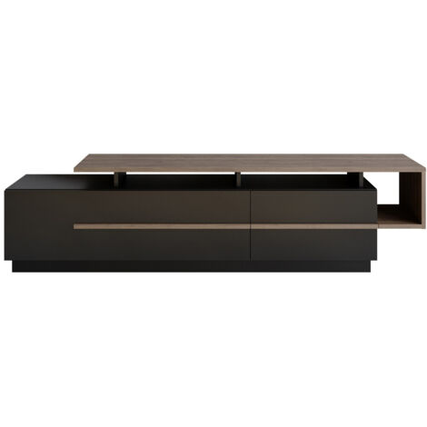 Meuble TV en bois "Basak" - 180 x 40 x 46 cm - Noir