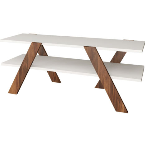 Meuble TV en bois "Basic" - 120 x 33 x 45 cm - Blanc
