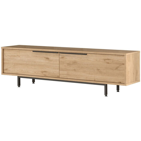Meuble TV en bois "Calvin" - 160 x 35 x 45 cm - Marron