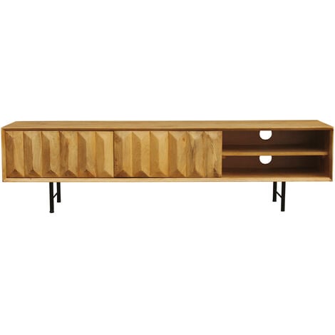 Buffet meuble de rangement vinyles en bois manguier massif L105 cm MATAHARI  - Miliboo