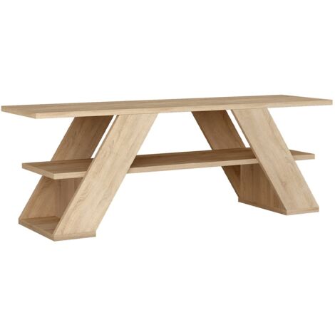 Meuble TV en bois coloris chêne cambrian - longueur 120 x profondeur 34 x hauteur 40 cm