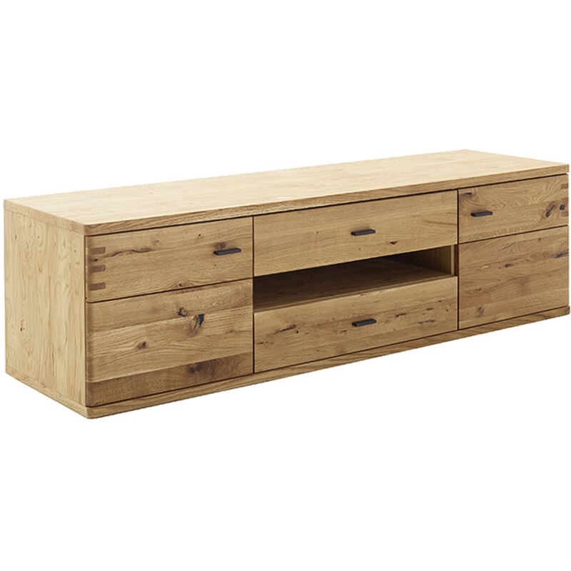 Meuble tv en bois coloris chêne sauvage - Longueur 175 x Hauteur 50 x Profondeur 50 cm Pegane