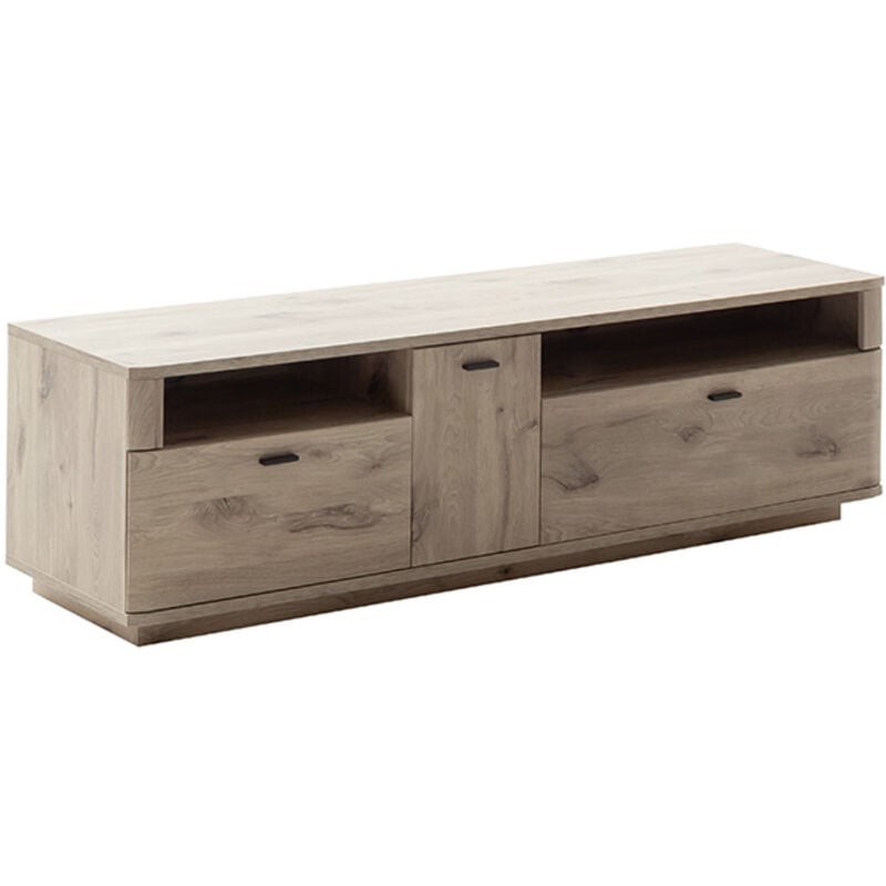 Meuble tv en bois coloris Imitation chêne viking - Longueur 180 x Hauteur 52 x Profondeur 50 cm Pegane