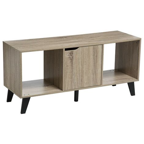 Meuble TV en bois coloris naturel - longueur 100 x Profondeur 32 x Hauteur 47 cm