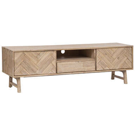Meuble TV en bois d'acacia coloris beige  - Longueur 180 x Profondeur 45 x Hauteur 55 cm