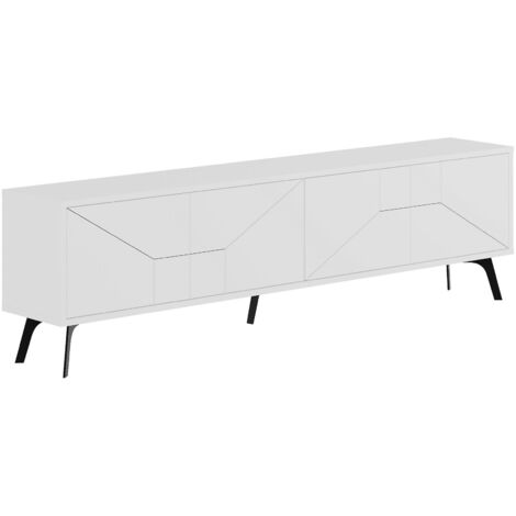 Meuble TV en bois "Dune" - 180 x 29 x 50 cm - Blanc