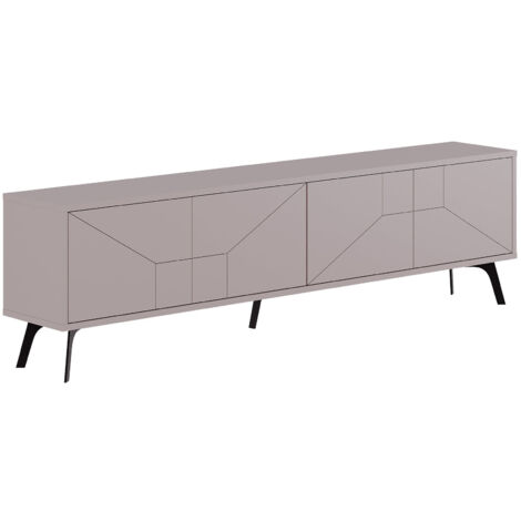 Meuble TV en bois "Dune" - 180 x 29 x 50 cm - Moka clair