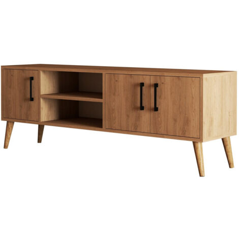 Meuble TV en bois "Exxen" - 150 x 34 x 52 cm - Marron