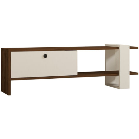 Meuble TV en bois "Gaye" - 120 x 25 x 36 cm - Blanc