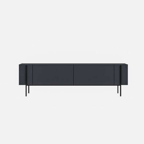 Meuble TV en bois "Herman" - 160 x 31 x 45 cm - Gris anthracite