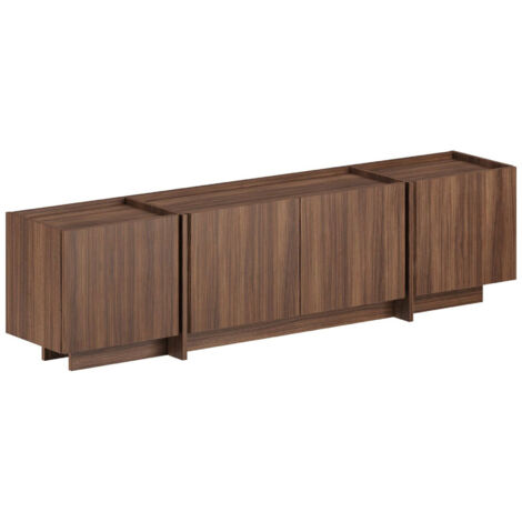 Meuble TV en bois "Lowen" - 180 x 35 x 46 cm - Noyer Milano