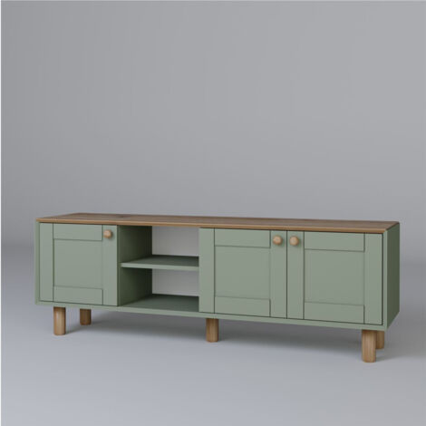 Meuble TV en bois "Mia" - 160 x 40 x 56 cm - Vert